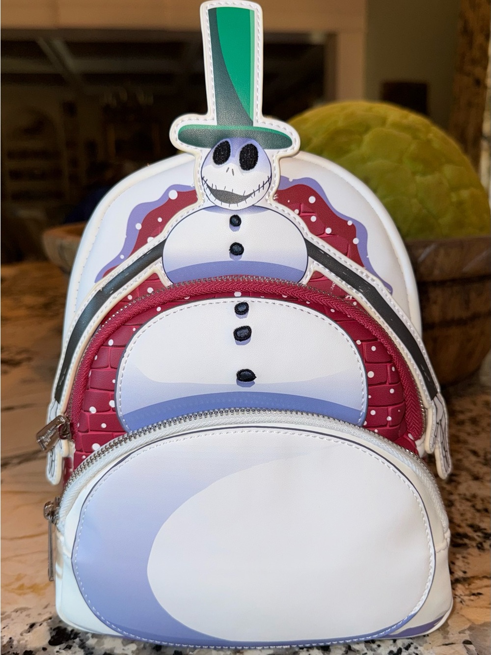NWT Loungefly Nightmare Before Christmas Snowman Jack Skellington Mini Backpack
